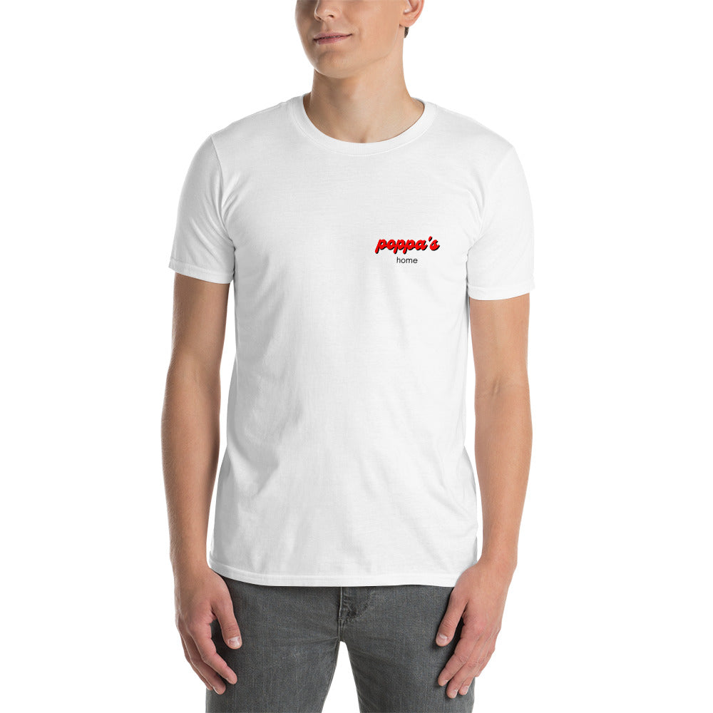 Short-Sleeve Unisex Poppa’s Rollin Home White T-Shirt