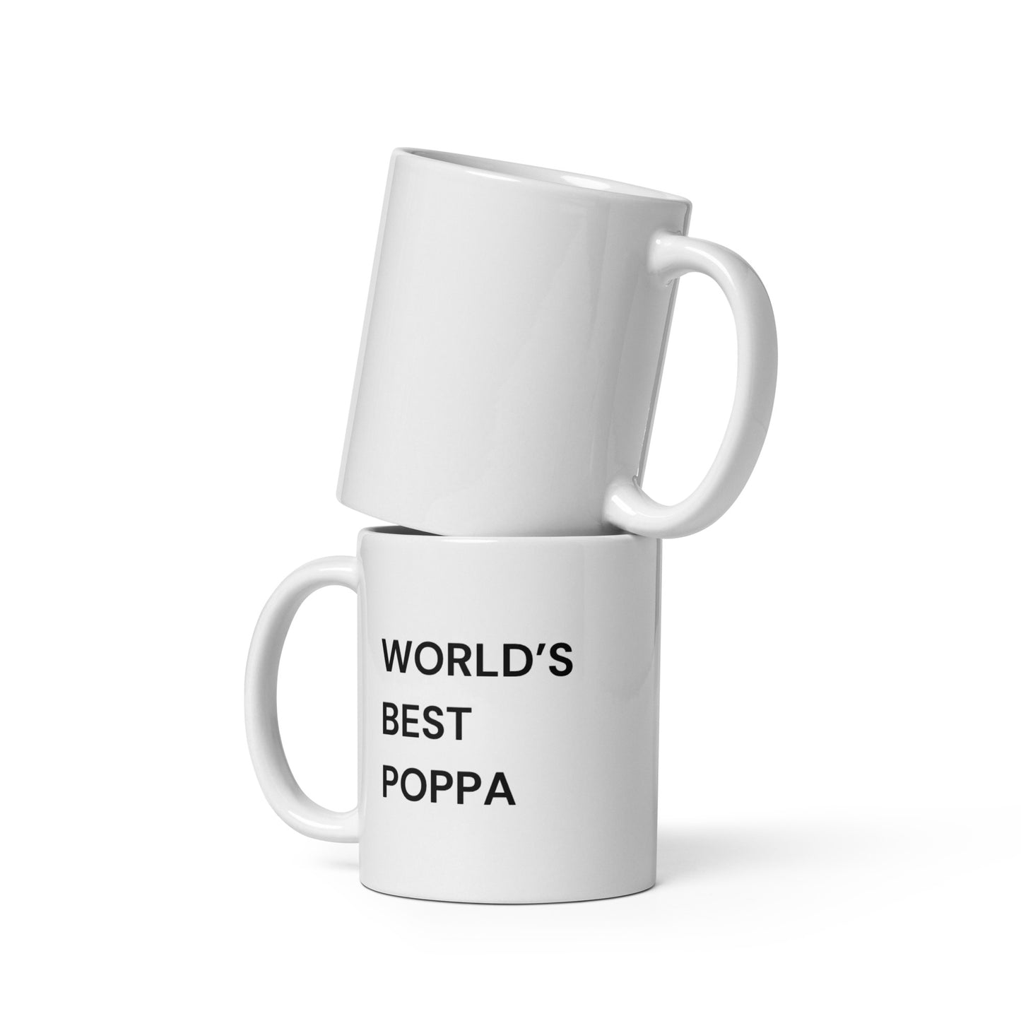 White glossy WORLD’S BEST POPPA mug