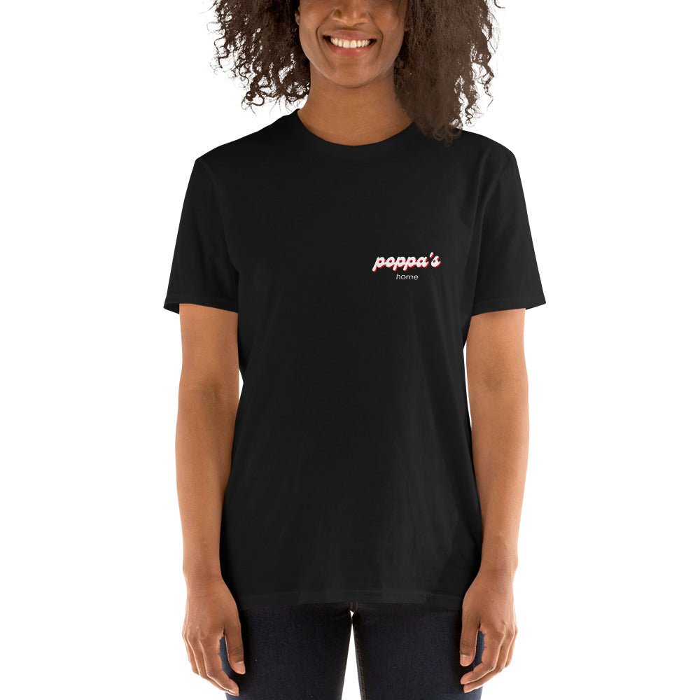 Short-Sleeve Unisex Poppa’s Rollin Home Black T-Shirt